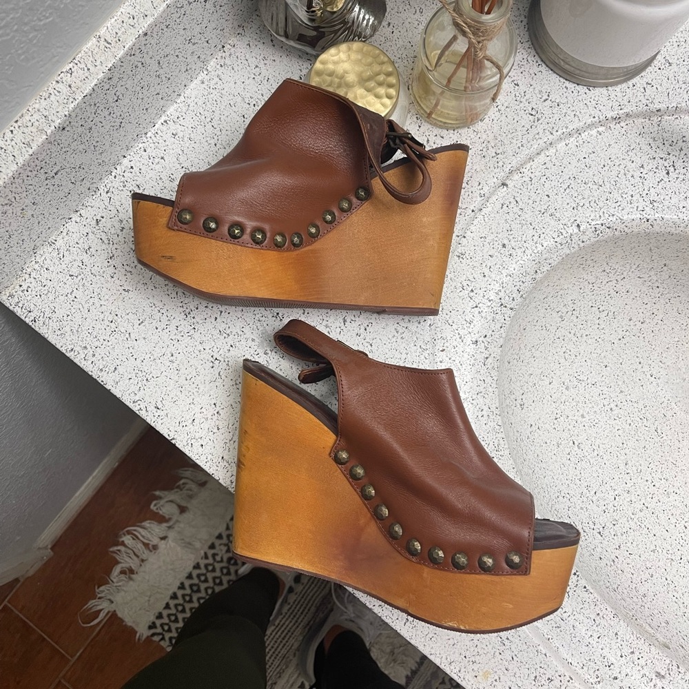 Vintage Jeffery campbell wooden wedges